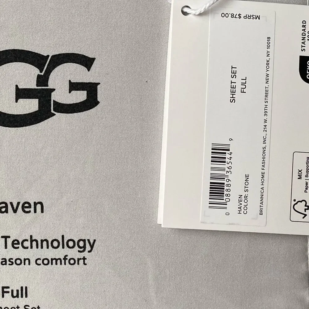 UGG Haven Cooling Full Sheet Set - Cream